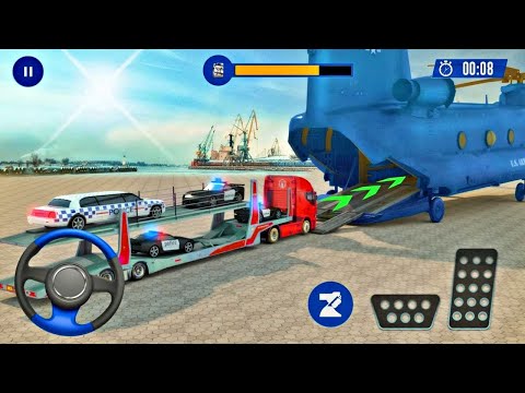 US Police Multi Level Car Transporter Truck - Best Android Gameplay FHD