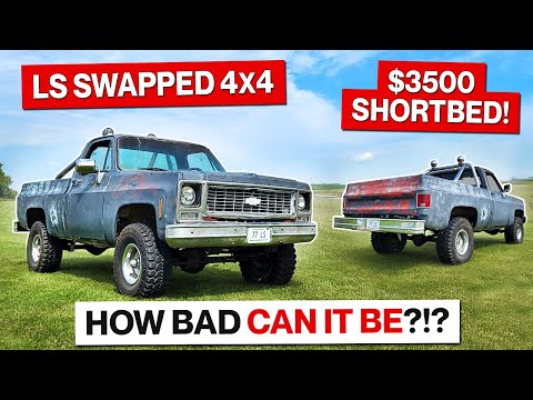 Super Cheap 4x4 Shortbed Squarebody! LS Swap Hack Job!