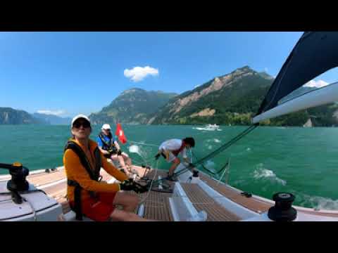 360 Grad Video: richtig halsen bei 20Kn Wind - SAPHIRE Segelschule am Vierwaldstättersee