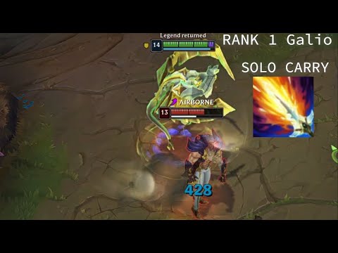 Rank 1 Galio: How to solo carry with AP Galio vs ROA mid laner 70% Winrate Challenger climb
