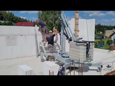 Mini żuraw budowlany MK 240 H1 L 1F - murowanie Ytong Jumbo cz. 2