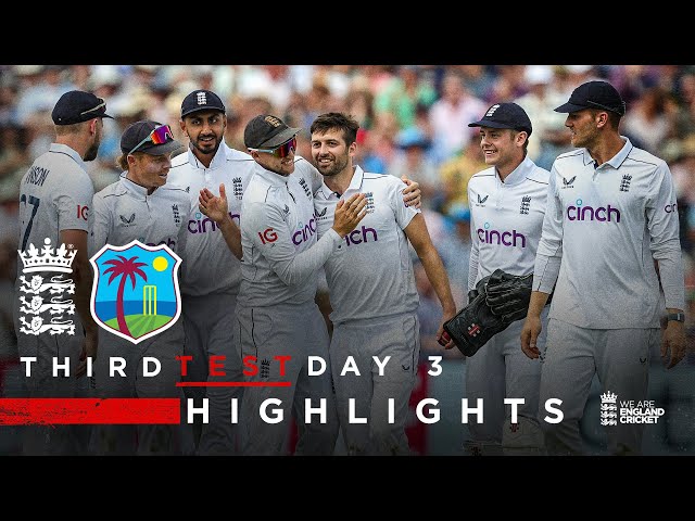 Wood Completes Brilliant 5-Fer! | Highlights – England v West Indies Day 3 | Rothesay Test 2024