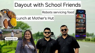 Cops stopped us 😨😨 || First time in Kolkata Robots servicing food || Mother's Hut || Friends Trip