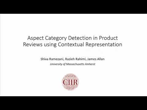 SIGIR eCom'20 paper28 : Aspect Category Detection in Product Reviews using Contextual Representation