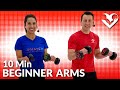 10 Min Standing Beginner Arms Workout With Dumbbells At Home Arm Workouts For Beginners Women Men