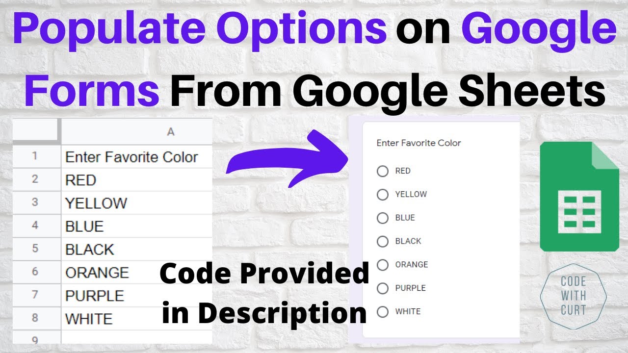 Google Forms - Populate Options on Questions From Google Sheets