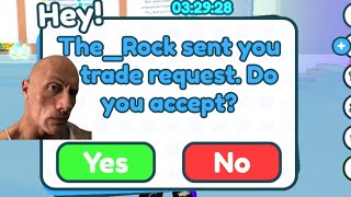 The Rock Sent Me A Trade Request In Pet Simulator X!