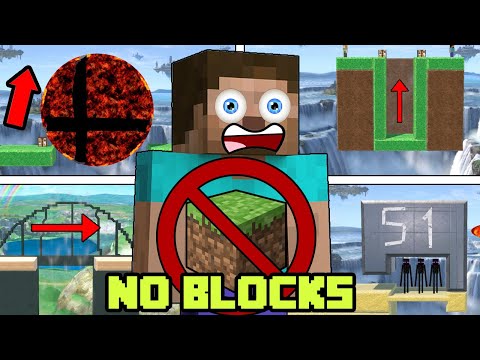 Super Smash Bros. Ultimate - Can Minecraft Steve COMPLETE These 12 Challenges WITHOUT USING BLOCKS?