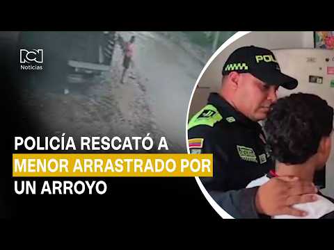 Subintendente rescató a joven que fue arrastrado por un arroyo en Soledad, Atlántico