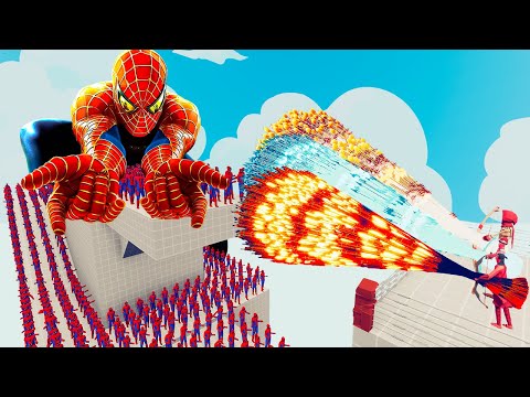 100x SPIDER-MAN + 2x GIANT vs 3x EVERY GOD - Totally Accurate Battle Simulator TABS