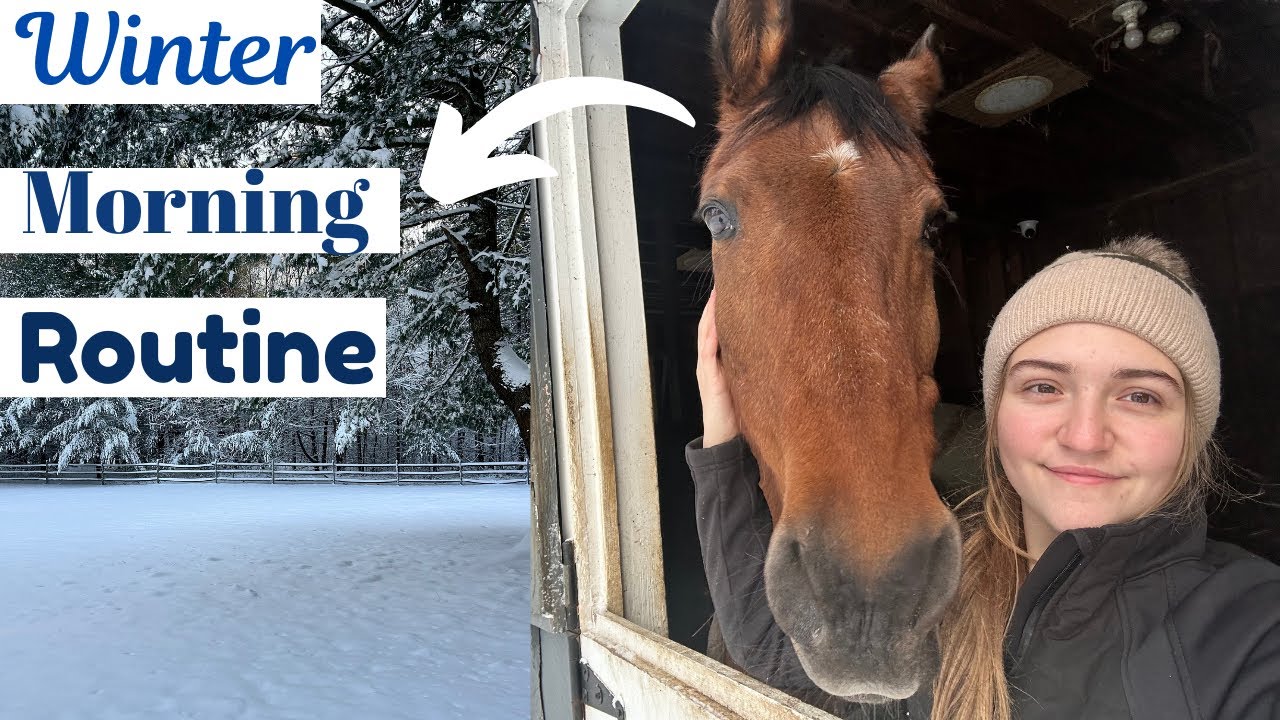 Teenage WINTER MORNING Routine with 2 Horses!!!!
