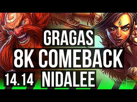 GRAGAS vs NIDALEE (JGL) | 8k comeback, 66% winrate | VN Challenger | 14.14
