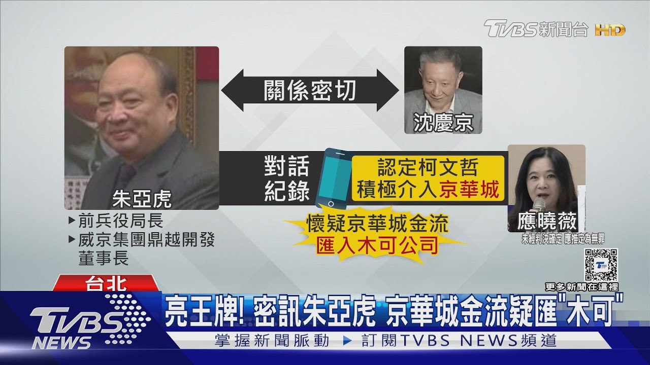 亮王牌！密訊朱亞虎　京華城金流疑匯「木可」