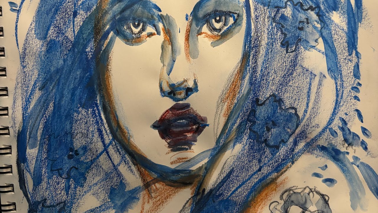 ✨ Expressive  PORTRAIT  using INKTENSE//productive downtime doing sketchbook experiments 🤒 ￼￼￼￼￼￼