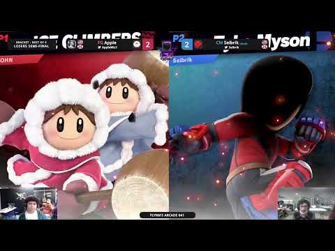 Flynn's Arcade 041 Losers Semis- Apple (Mii Brawler,Steve,Ice Climbers)Vs Seibrik (Mii Brawler) SSBU