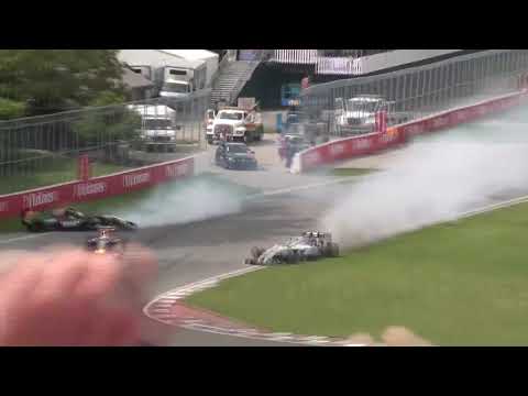 2014 canada: massa perez accidente y choque imágenes en vivo - Despues,checo ridiculiza a massa