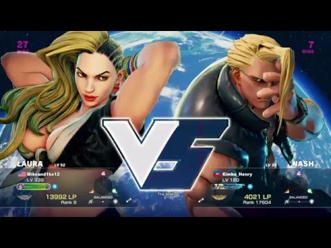Street Fighter V: Mikeand1ke12 (Laura) vs. Kimbo_Henry (Nash)