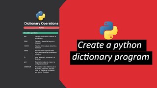 Create a python dictionary program