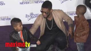 USHER at "Never Say Never" Premiere in Los Angeles