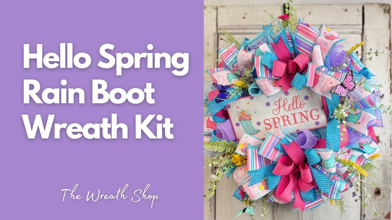 Hello Spring Rain Boot Wreath Kit - Facebook Live
