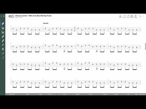 Michael Jackson - Billie Jean (OFFICIAL BASS BACKING TRACK TAB PLAY ALONG)