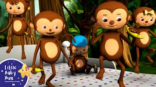 Five Little Monkeys Jumping On The Bed | Part 1 | In HD from LittleBabyBum