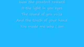 Celine Dion  - The Greatest Reward (Lyrics)