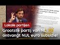 Lokale partijen krijgen geen cent subsidie van het partijkartel