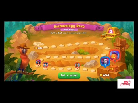 Archaeology race Stage III 2nd place Gardenscapes walkthrough level   6154 to 6161