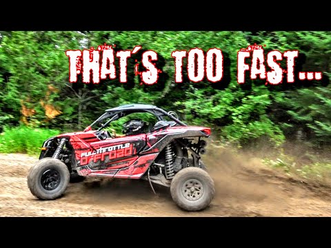 Racing through trails at 90 MPH in a CanAm Maverick X3 SxS