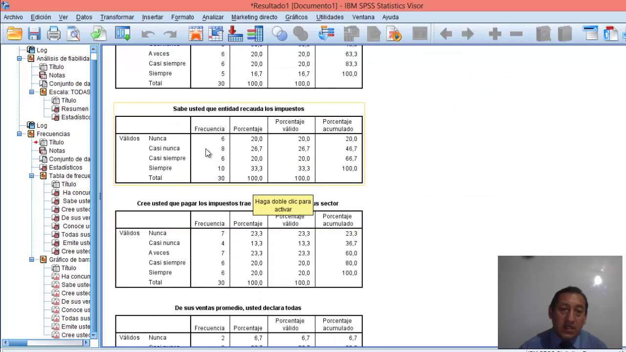 VIDEO: TABLA FRECUENCIAS CON SPSS