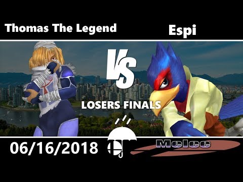 Rain City 2 Melee: Losers Finals - Thomas The Legend (Sheik) vs Espi (Falco)