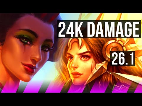 KARMA & Ezreal vs LEONA & Aphelios (SUP) | 24K damage | KR Master | 26.1