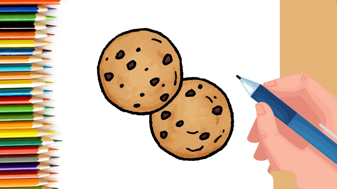 How to Draw easy Choco chip Cookies