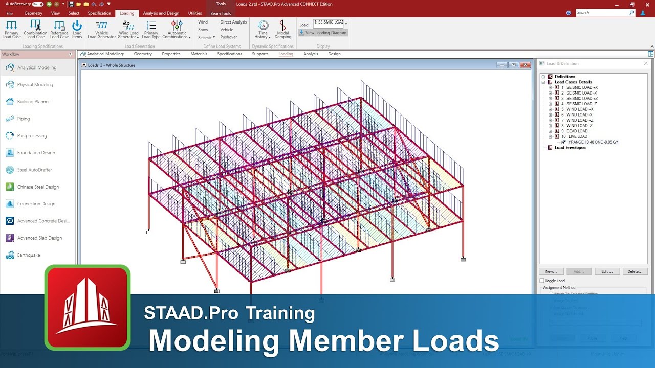 Modeling Member Loads in the STAAD.Pro Analytical Modeler