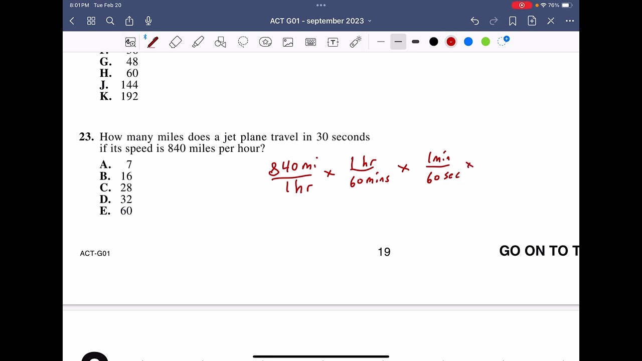 ACT G01    Math    Question 23