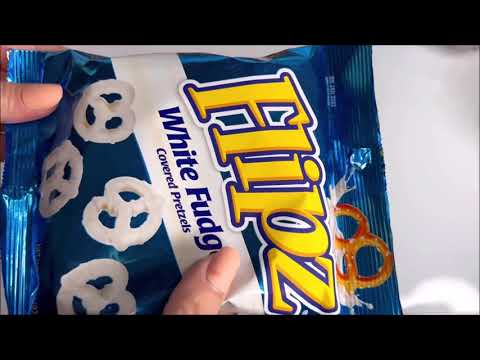 FLIPZ White Fudge Covered Pretzels | ASMR Unwrapping Snacks