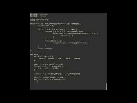 Sorting Strings Selection Sort