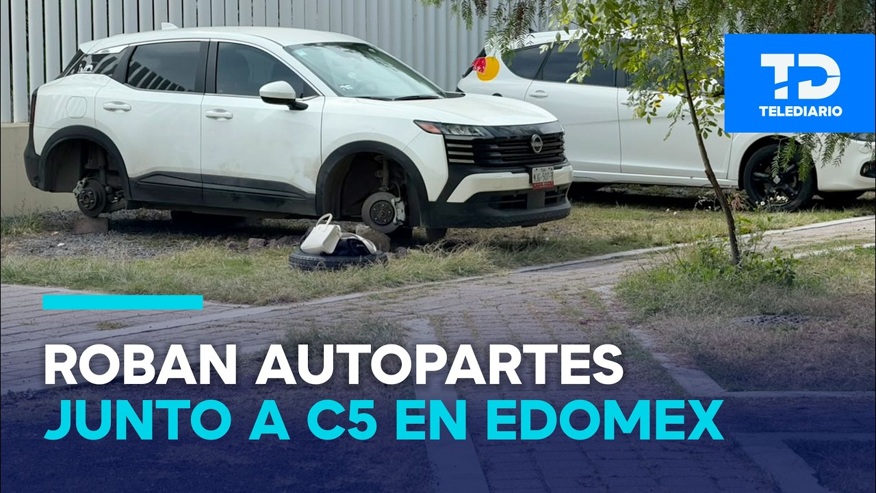 Roban llantas de camioneta estacionada a un costado de la entrada del C5 del Valle de México