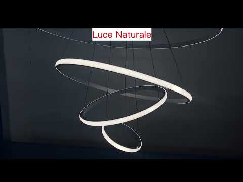 Lampadario LED moderno 120W con 4 cerchi regolabili