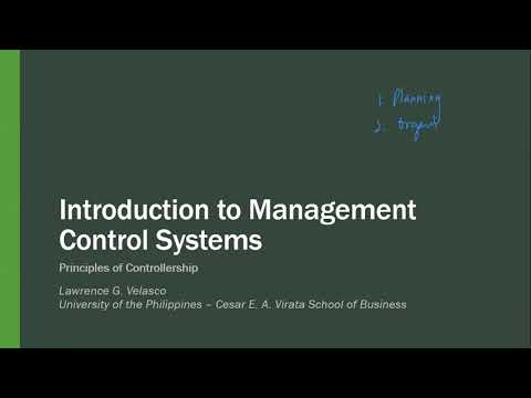 Introduction to Management Control Systems / Controllership
