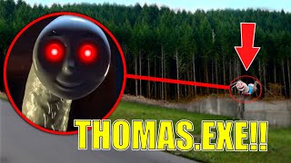 Drone Catches THOMAS THE TRAIN.EXE IN HAUNTED WOODS!! *CURSED THOMAS THE TANK ENGINE*