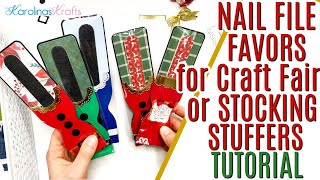 Nail File Holder Tutorial using KScraft Dies, Nail File Gift Idea, Emery Board Stocking Stuffer