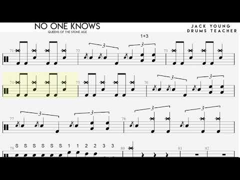 How to play no One Knows 🥁 on Drums - Trinity Rock & Pop Grade 5
