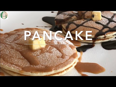 Eggless Pancake recipe - PANCAKE WITH CHOCOLATE SYRUP & CARAMEL SAUCE - Sattvik Kitchen