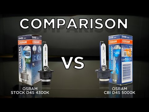 OSRAM 4300K OEM D4S vs. OSRAM 5000K CBI (Cool Blue Intense) D4S Bulbs (HCX MINI D2S Projectors used)