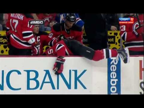 Cam Janssen flight (Rangers & Devils) NHL, December 20, 2011