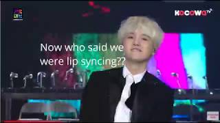 Sugas Response to HATERS-  BTS lip  syncs 