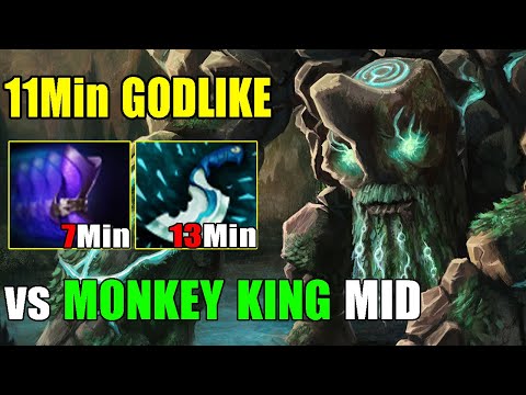 Aggressive [Tiny] Deal With Monkey King Mid Gank Everywhere 11Min GODLIKE 22KiLLs (FullGame 7.24)