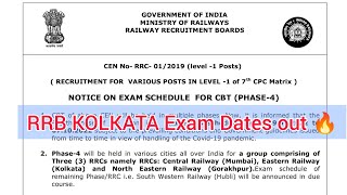 RRB KOLKATA Exam Dates Out 🔥 Railway Group D Phase 4 Exam Zones #rrcgroupd #rrbkolkata